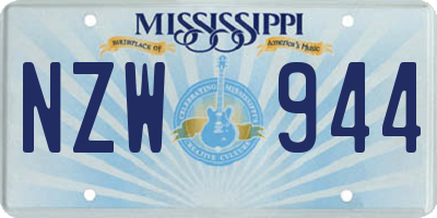 MS license plate NZW944