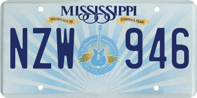 MS license plate NZW946