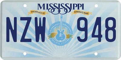 MS license plate NZW948