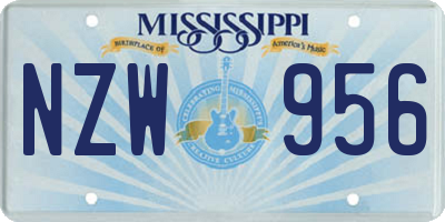 MS license plate NZW956