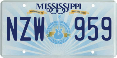 MS license plate NZW959