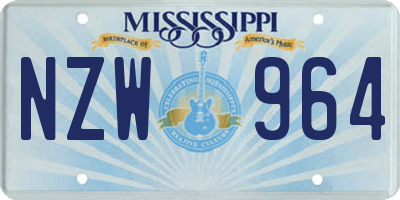 MS license plate NZW964