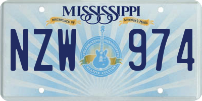 MS license plate NZW974