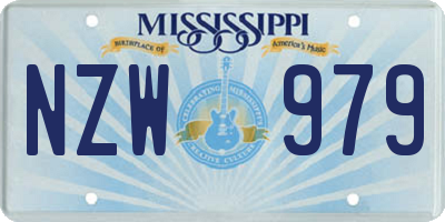 MS license plate NZW979