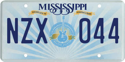 MS license plate NZX044