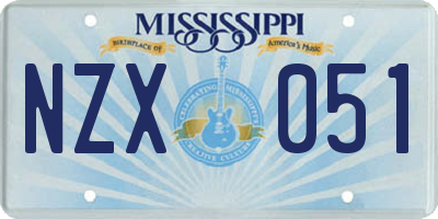 MS license plate NZX051