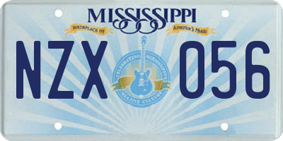 MS license plate NZX056