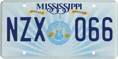 MS license plate NZX066
