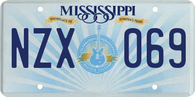 MS license plate NZX069