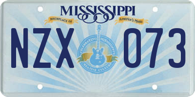 MS license plate NZX073