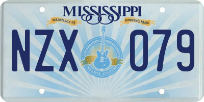 MS license plate NZX079