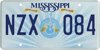 MS license plate NZX084