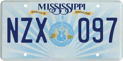 MS license plate NZX097