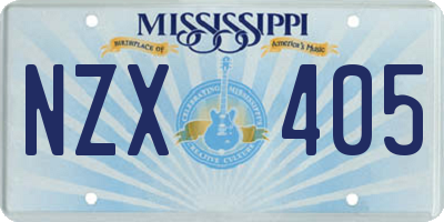 MS license plate NZX405