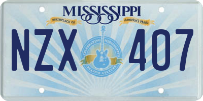 MS license plate NZX407