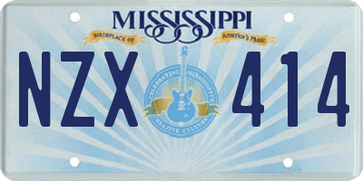 MS license plate NZX414