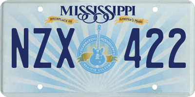 MS license plate NZX422