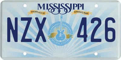 MS license plate NZX426