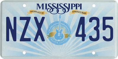 MS license plate NZX435