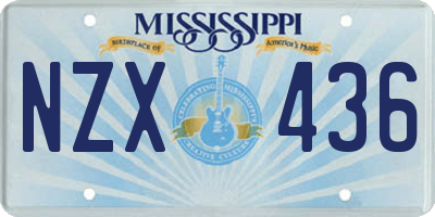MS license plate NZX436