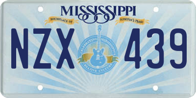 MS license plate NZX439