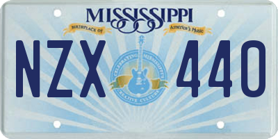 MS license plate NZX440
