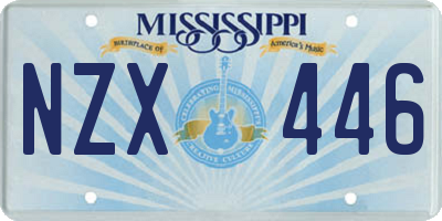 MS license plate NZX446