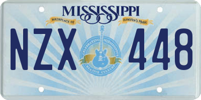 MS license plate NZX448