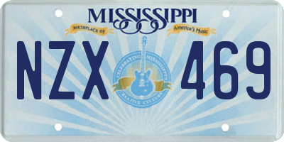MS license plate NZX469