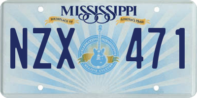 MS license plate NZX471