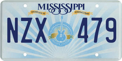 MS license plate NZX479