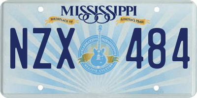 MS license plate NZX484