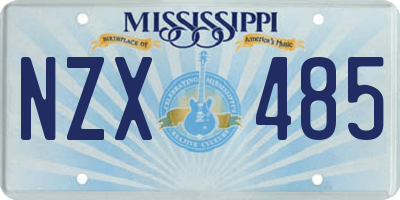 MS license plate NZX485