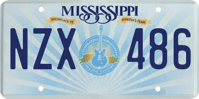 MS license plate NZX486