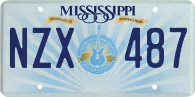 MS license plate NZX487