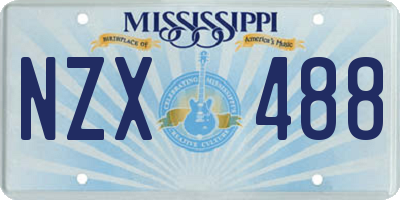 MS license plate NZX488