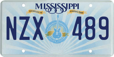 MS license plate NZX489