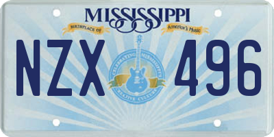 MS license plate NZX496