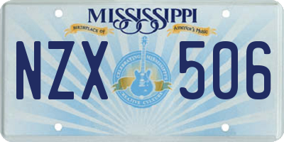 MS license plate NZX506