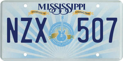 MS license plate NZX507