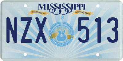 MS license plate NZX513