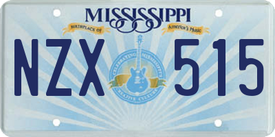 MS license plate NZX515