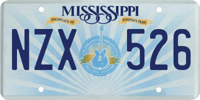 MS license plate NZX526