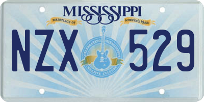 MS license plate NZX529