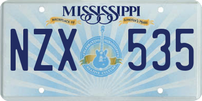MS license plate NZX535