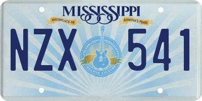 MS license plate NZX541
