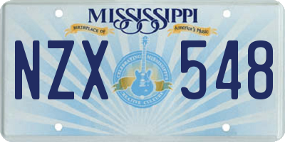 MS license plate NZX548