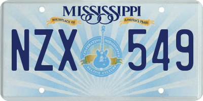 MS license plate NZX549