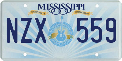 MS license plate NZX559
