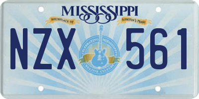 MS license plate NZX561